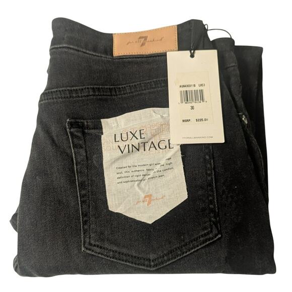 7 For All Mankind Luxe Vintage Aubrey black denim Jeans womens size 30 - Picture 8 of 10